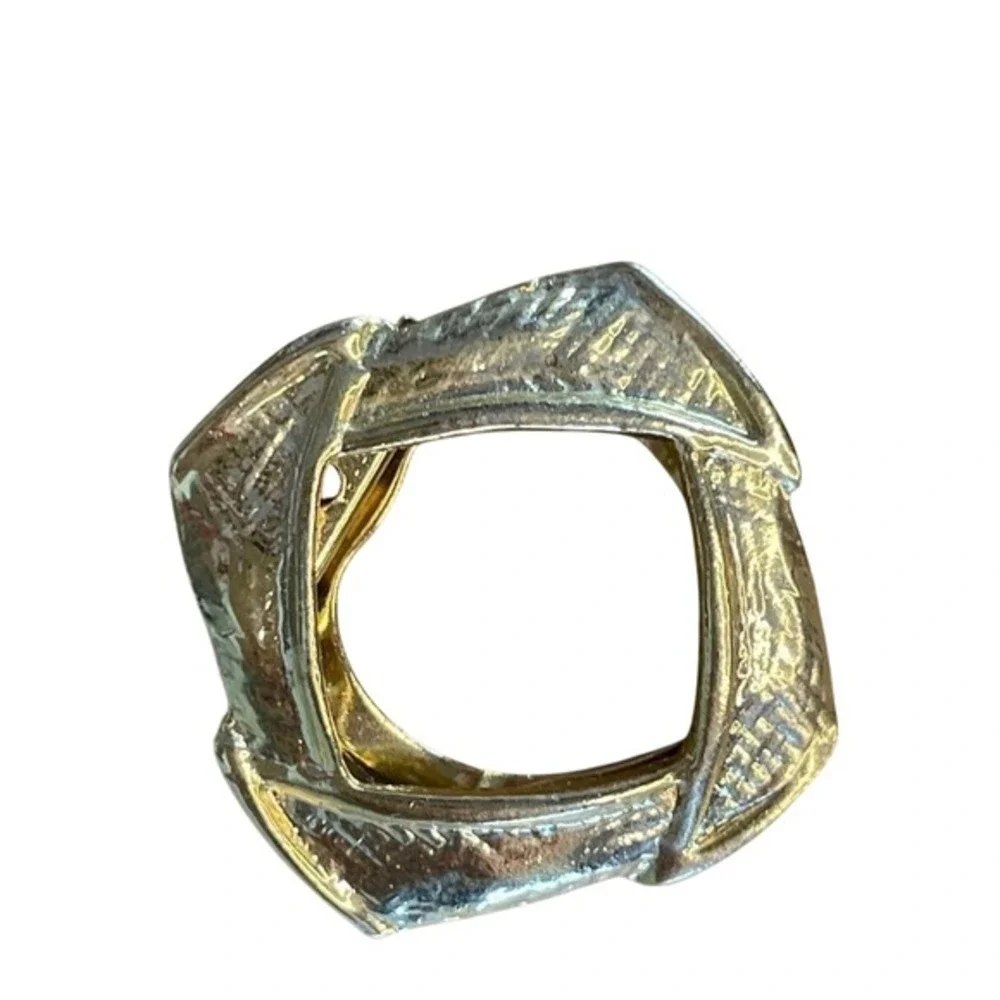 Scarf Clip Set Gold Silver Tone Vintage Geometric Filigree‎ 3pc Bundle